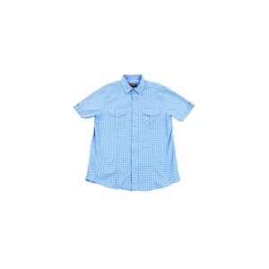 Johnston Murphy Shirt Mens Medium Blue Plaid Casual Office Outdoor Short Sleeve